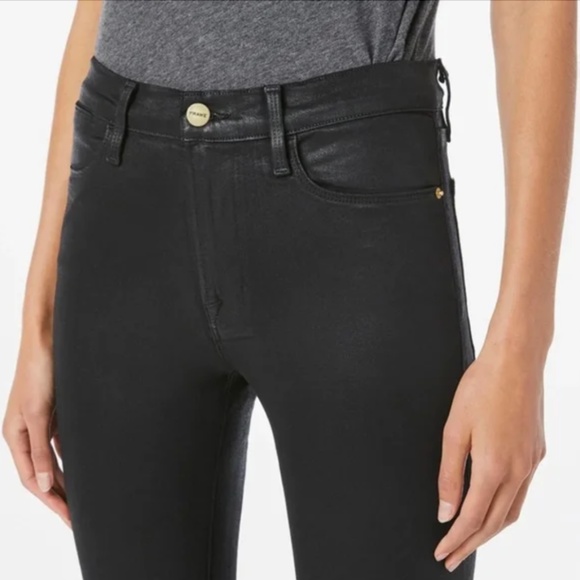 Frame Ali High Rise Cigarette Coated Jeans - Picture 2 of 10